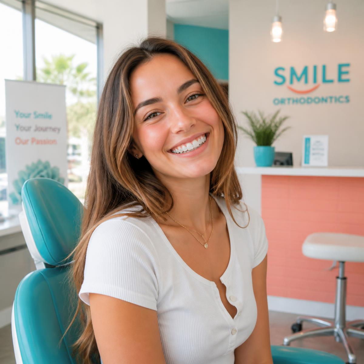Smiling orthodontic patient at Flossome Orthodontics